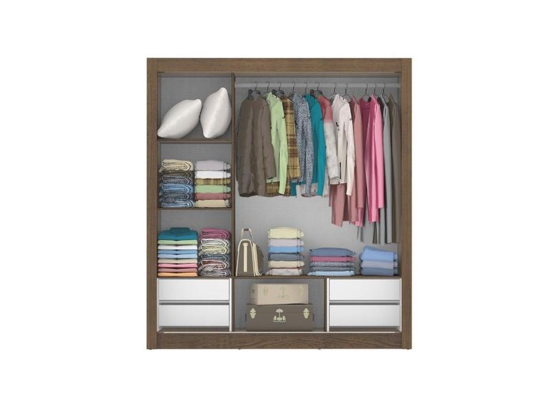 Guarda-Roupas Casal 3 Portas 4 Gavetas com Espelho Lyon Plus Madesa