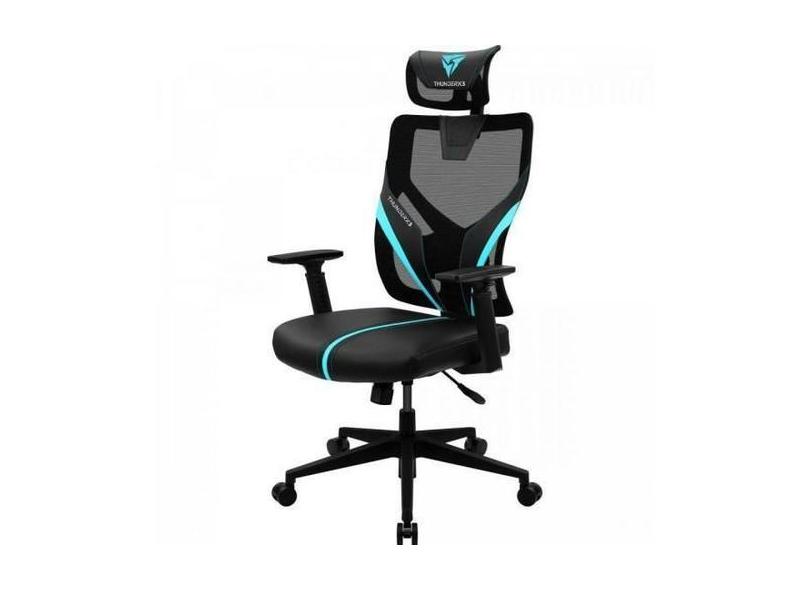 Cadeira Gamer ThunderX3 Yama1 - Preta/Cyan, Preto com Azul