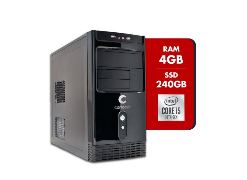 Computador Intel Core i5 10ª Geração 4GB SSD 240GB Certo PC Select 8304