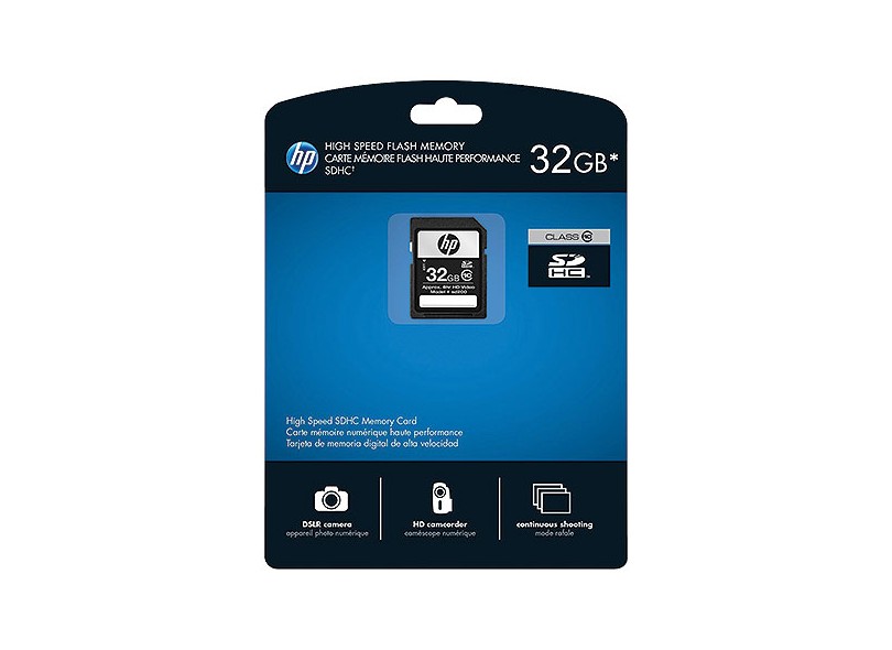 Cartão de Memória SDHC HP 32 GB CG790A-EF