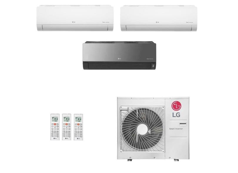 Ar-Condicionado Multi Split Inverter LG 30.000 (2x Evap HW 12.000 + 1x Evap HW Artcool 18.000) Quente/Frio 220V