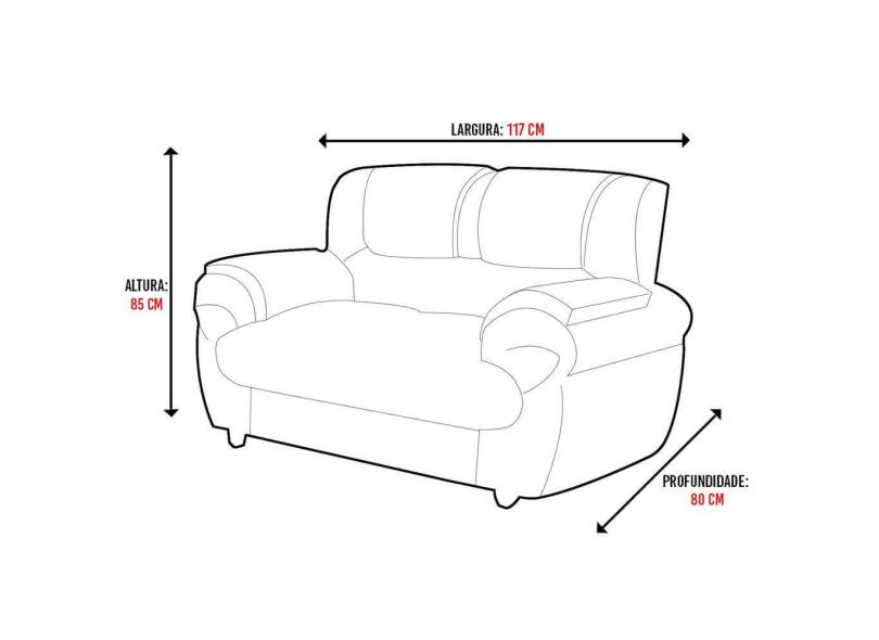Sofá Conjunto 2 e 3 lugares Suede 7025 Estrela Móveis