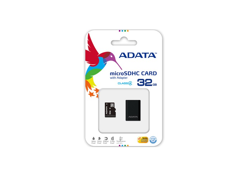Cartão de Memória Micro SDHC com Adaptador Adata 32 GB AUSDH32GCL4-RM3