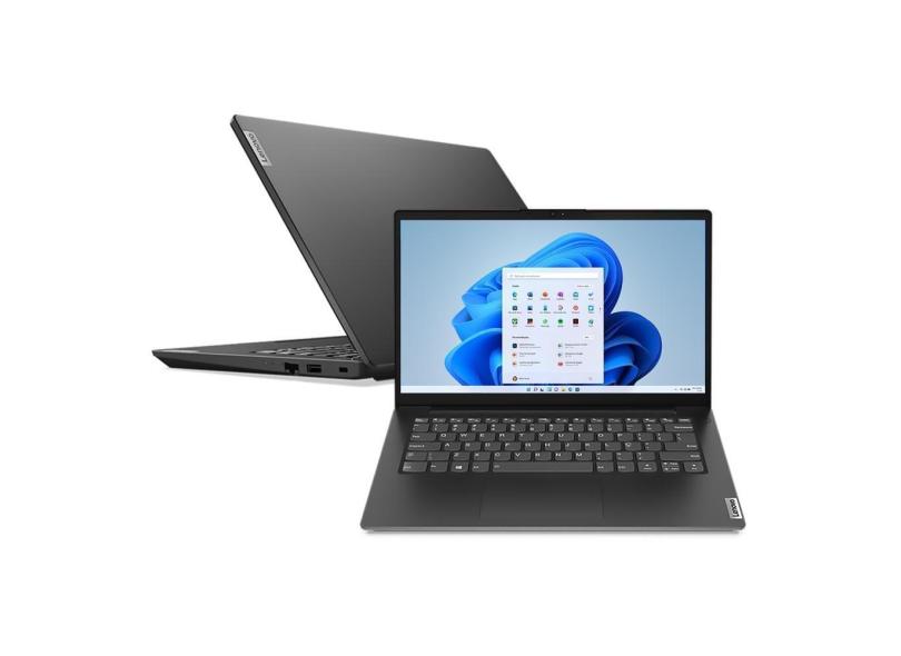 Notebook Lenovo V14 i5-1235U 16GB 512GB SSD W11 Pro 14&quot; HD 82UL001JBR Preto