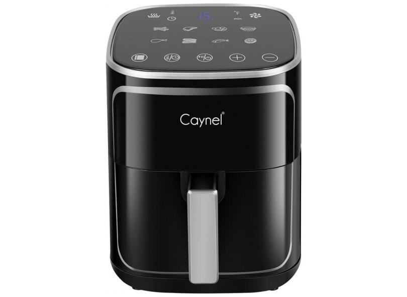 Air Fryer Antiadernete 5 Litros com 8 Predefinições e Controle Digital, 110V 1400W, CAYNEL, Preta