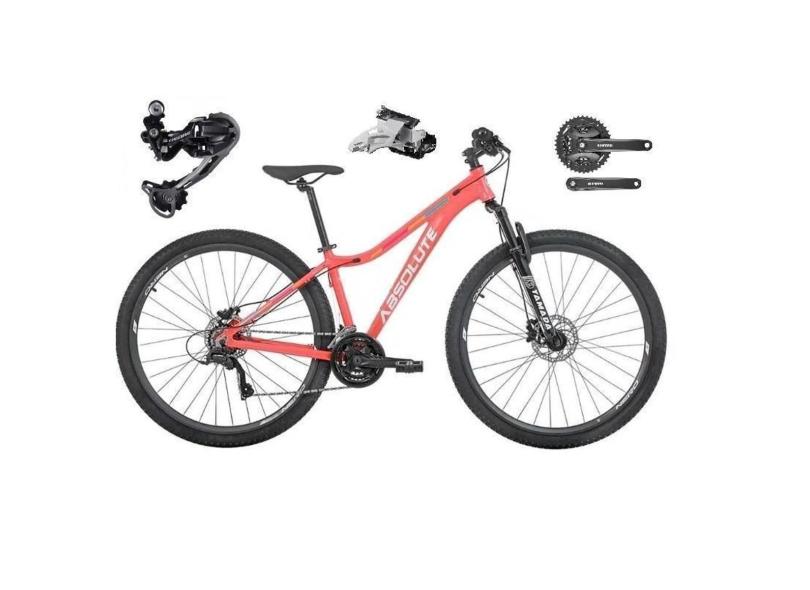 Bicicleta 29 Feminina Absolute Mia 3 Câmbio Shimano Deore 27v K7 Cabos Internos Hidráulico Trava-Feminino