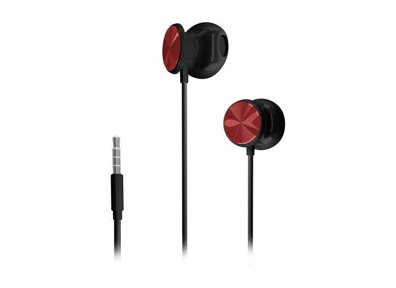 Fone de ouvido Intra Auricular com microfone HP, Preto e Vermelho, DHH