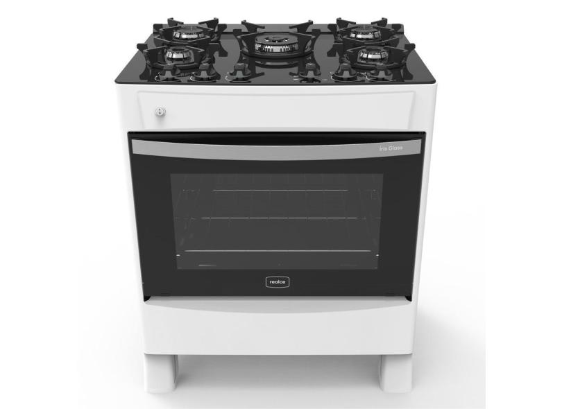 Fogão 5 Bocas a Gás Acendimento Automático Realce Glass Bivolt CR212 Branco