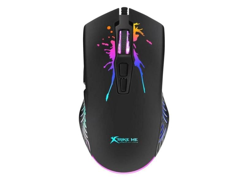 Mouse Gamer Xtrike Me Gm-215, 7200 Dpi 7 Botões Programáveis Rgb - Preto