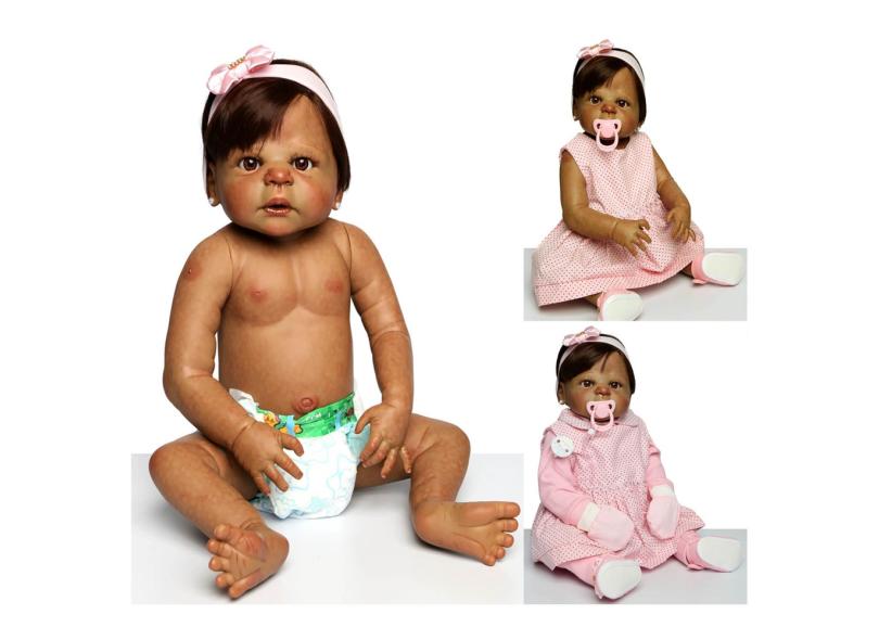 Boneca Bebê Reborn Negra Corpo de Silicone Realista Sofia em Promoção é no  Buscapé