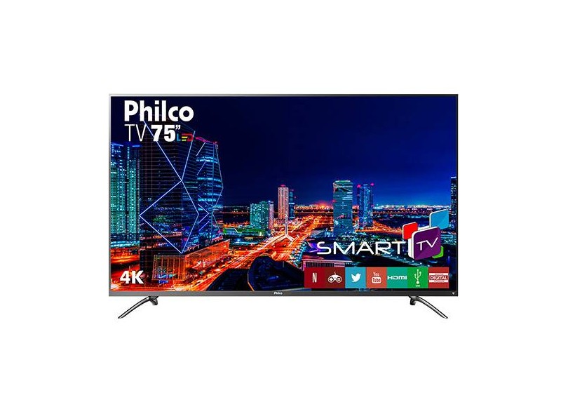 Smart TV TV LED 75 " Philco 4K Netflix PTV75E30DSWNT 3 HDMI