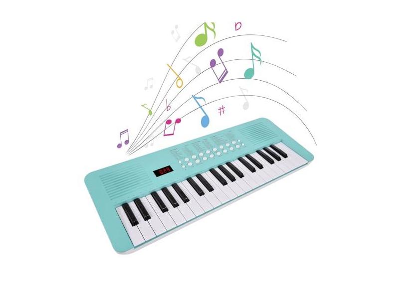 Teclado eletrônico de 37 teclas para crianças, Piano Digital Multifuncional 200 Tons 200 Ritmos 35 Demos, Controle de volume teclado de piano portátil com microfone para