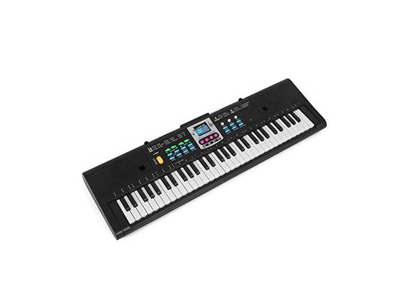 Huifa Teclado eletrônico de música digital com 61 teclas, teclado de piano elétrico multifuncional para estudante de piano, teclado eletrônico