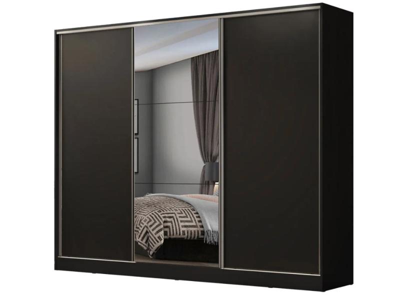 Guarda-Roupa Casal 3 Portas 4 Gavetas com Espelho Zurique Madesa