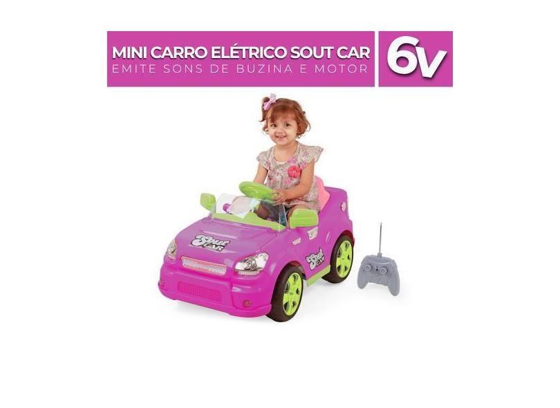 Mini Carro Elétrico Infantil C/ Controle E Som 6V Sout Car - Homeplay