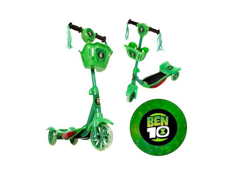 Patinete Para Crianças Ben 10 Scooter 3 Rodas Brinquedo - Zein