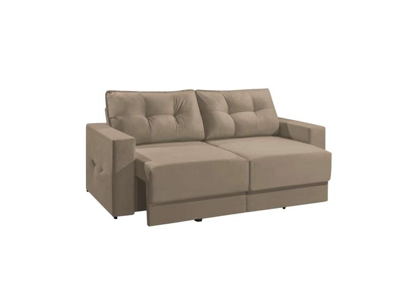 Sofá 3 lugares Retrátil Suede Lubeck Mobly