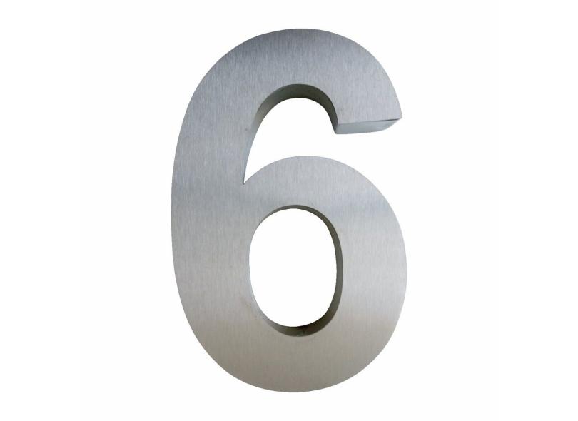 Número 6 de Aço Inox 304 3d Caixa Alta Escovado 30 cm com o Melhor