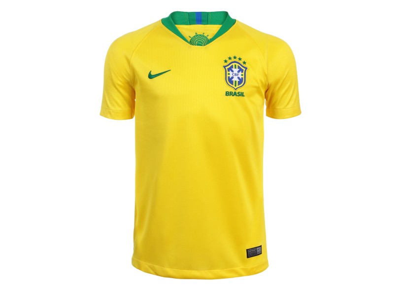 Camisa Torcedor Infantil Brasil I 2018/19 com Nome e Número Nike