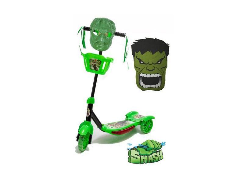 Patinete Com Luz E Mascara Do Hulk - Dm Toys