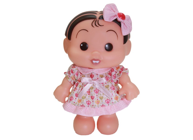 Boneca Turma da Mônica Mônica Fashion Macacão Rosa Multibrink