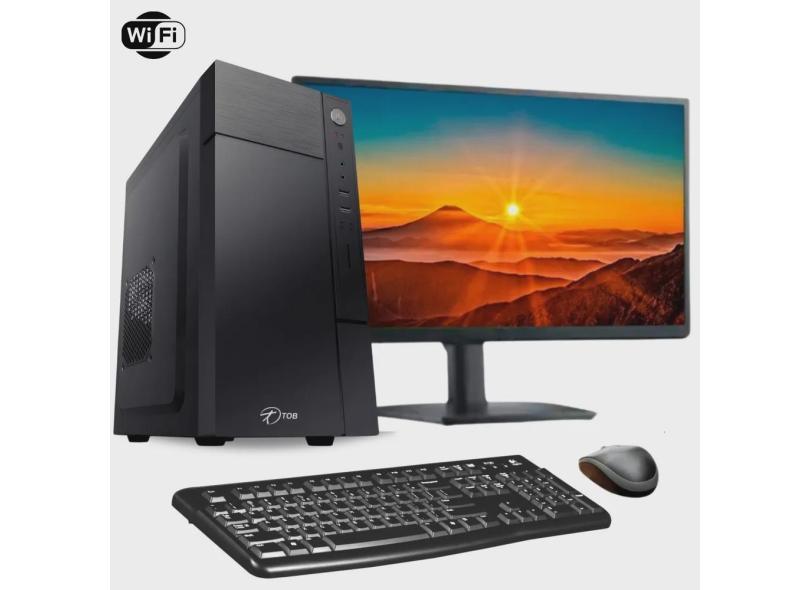 Computador Completo tob Intel Core i3 com Wi-Fi ssd 120GB Memória 4GB Windows 10 Pro Trial + Teclado e Mouse + Monitor 19 Desktop