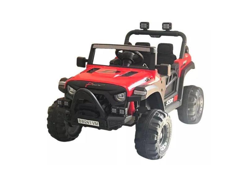 Mini Carro Elétrico Quadriciclo UTV 12V 4x4 Importway Vermeho Assentos Luzes Som Inmetro