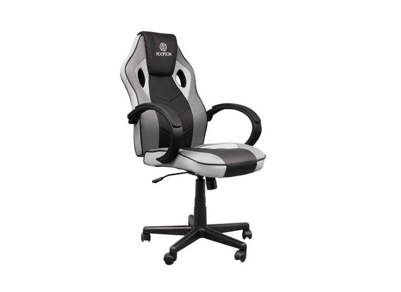 Cadeira Gamer Hoopson Reclinável E Giratoria , Black-White , Hp-Cg-506