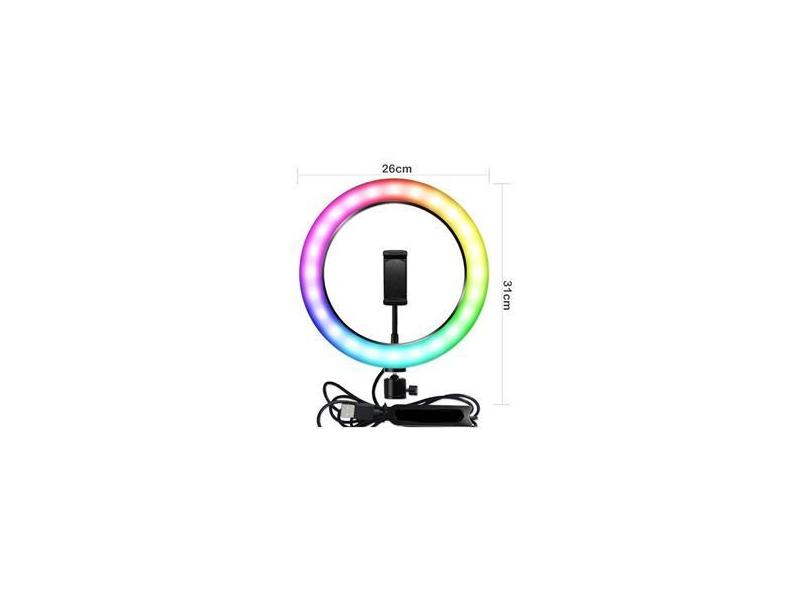 Ring Light RGB 10 Polegadas Com Tripé e Com Suporte para Celular com o ...