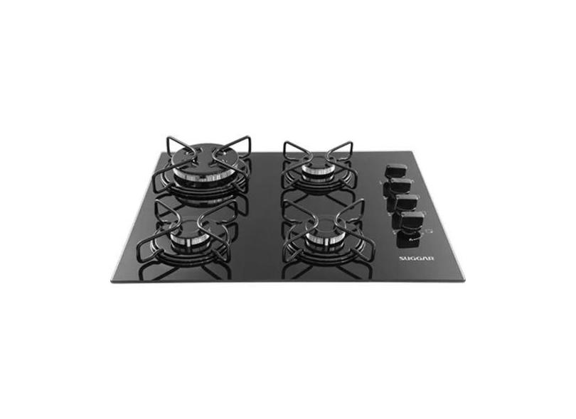 Cooktop Suggar 4 Bocas Mesa De Vidro Preto Bivolt, Bivolt