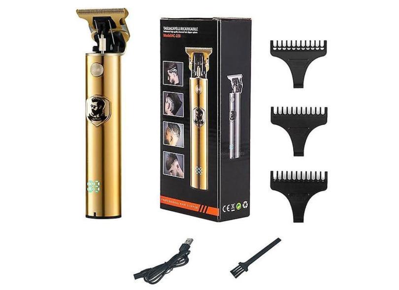Aparador de cabelo dourado para homens recarregável por USB