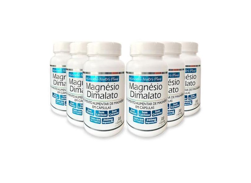 Kit 6 Frascos Magnésio Dimalato 100% Da Sua Dose Diária - Mineral Nutr