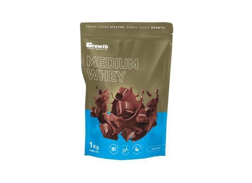 Medium Whey Protein Suplemento Fonte Proteinas Growth 1Kg - Growth Sup
