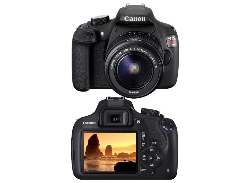 Câmera Digital Semiprofissional Canon EOS 18 MP Full HD Rebel T5