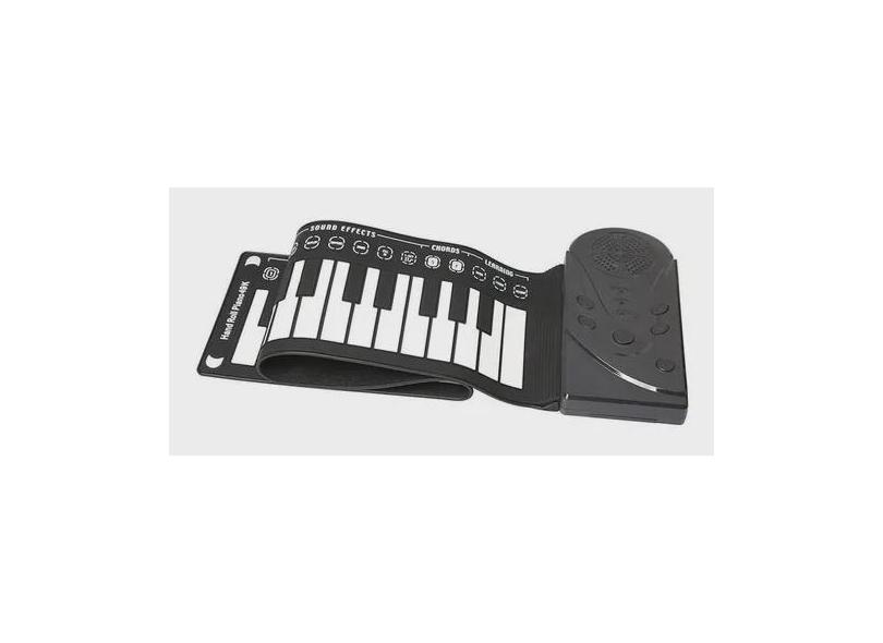 Piano Flexível Teclado Digital Portátil Silicone 49 Teclas + 30 Funções