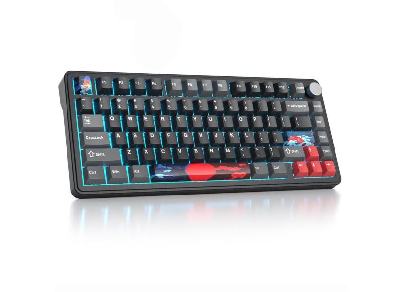 Teclado mecânico sem fio para jogos surmen M75 75% cremoso
