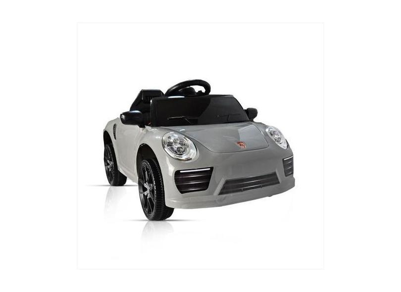 Carrinho Elétrico Infantil 12V Cinza Controle 2Em1 Pedal Usb - Bangtoy