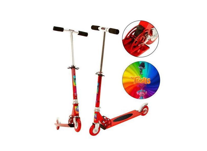 Patinete Trolls Musical Infantil Meninos De 2 Rodas Vermelho - Dm Radi