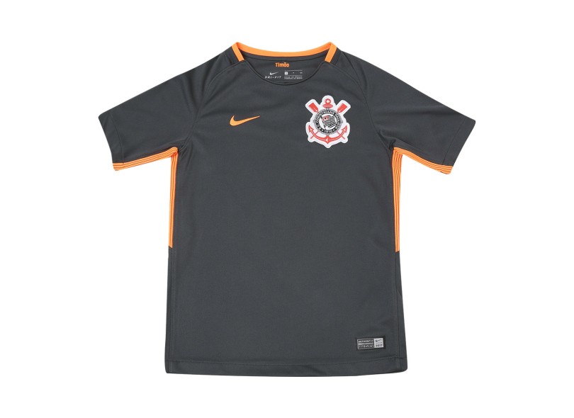 Camisa Torcedor Infantil Corinthians III 2017/18 Sem Número Nike