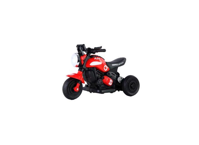 Mini Moto Elétrica Vermelha 6V C/ Led E Marcha Ré Bang Toys