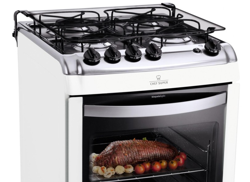 Fogão de Piso Electrolux Chef Super 4 Bocas Acendimento Automático 52SB