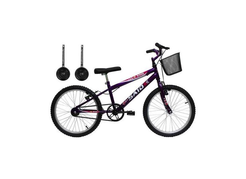 Bicicleta Aro 20 Mono Meninas Violeta Com Rodinhas - Saidx