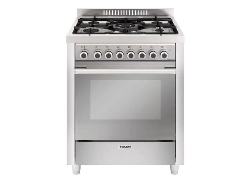 Fogão glem matrix 5 bocas elétrico 70 litros inox 70CM 220V GLMMQ7612VI