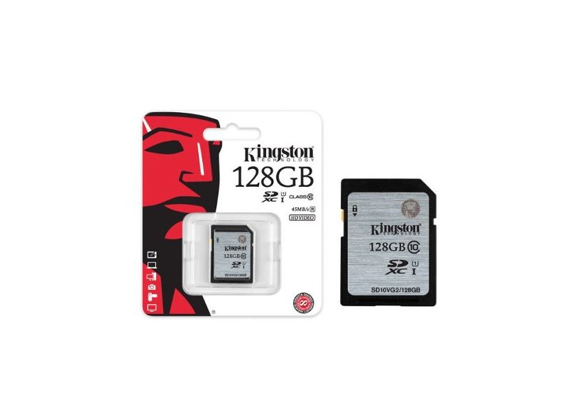 Cartão de Memória SDXC Kingston 128 GB SD10VG2/128GB