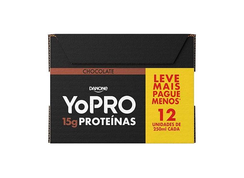 Pack Bebida Láctea Uht Com 15G De Proteínas Yopro - Chocolate 250ml 12