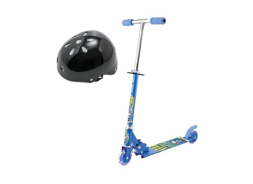 Patinete Infantil Menino Panda Rodas Led + Capacete Infantil - Art Bri