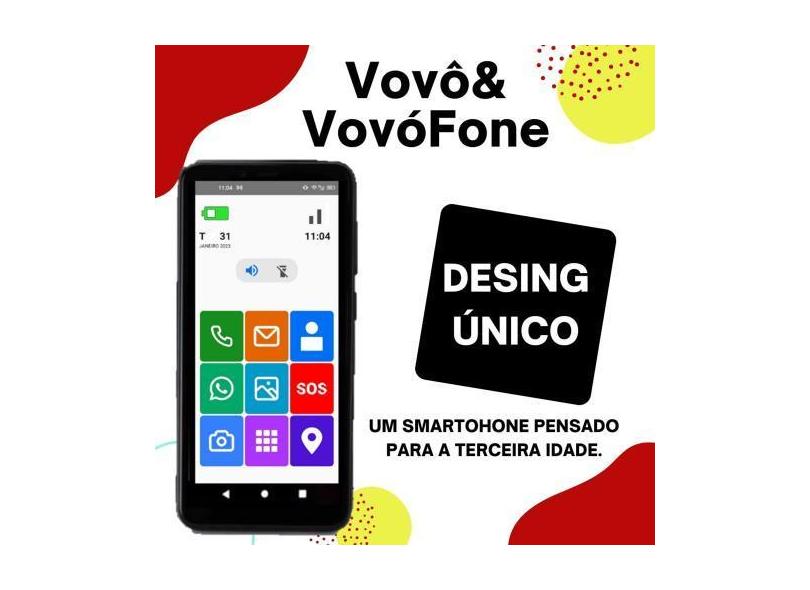 Vovô&vovófone 128gb 4g tela grande 6.5 4gb ram redes sociais - MOTOROL