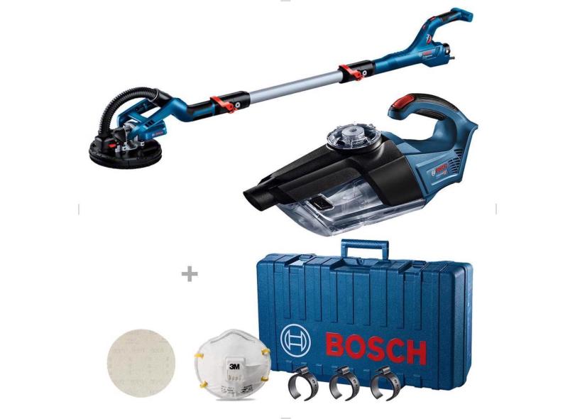 Kit Lixadeira Parede 220V E Aspirador De Pó + Mascara Bosch