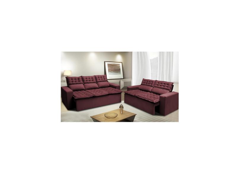 Conjunto 2 e 3 lugares Reclinável Retrátil Slim Cama InBox