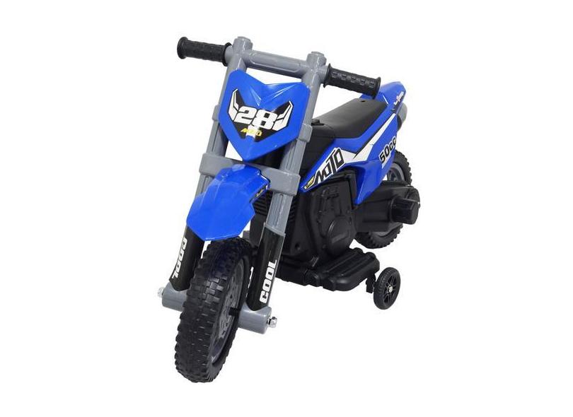 Mini Moto Cross Infantil Elétrica 6V Recarregável Triciclo Criança Azu